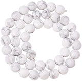 Frosted Natural Howlite Bead Strands, Round, 8mm, Hole: 1mm, about 44pcs/strand, 14.96 inch, 1strand/set