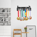 Sports Theme Iron Medal Hanger Holder Display Wall Rack, with Screws, Lacrosse Pattern, 150x400mm