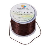 0.8mm Elastic Stretch Polyester Threads Brown Jewelry Bracelet Beading Wire Cords, 60m/Roll