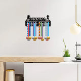 Fashion Iron Medal Hanger Holder Display Wall Rack, 3-Line, with Screws, Running, Sports, 130x290mm