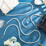 4Pcs 4 Style ABS Pearl Beaded Bag Strap, with Zinc Alloy Spring Gate Rings, for Bag Replacement Accessories, Light Gold, 209~1230x10mm, 1pc/style