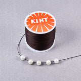 Round Waxed Polyester Cords, Twisted Cord, Coconut Brown, 0.5mm, about 106m/roll