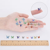 Plastic Cabochons, Butterfly, for DIY Crafts Decoration, Mixed Color, 8~13x10.5~15x2.5~3.5mm, 80pcs/box