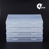 Transparent Plastic Bead Containers, with Hinged Lids, for Beads and More, Rectangle, Clear, 22.5x16.5x3.3cm