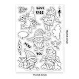 Custom PVC Plastic Clear Stamps, for DIY Scrapbooking, Photo Album Decorative, Cards Making, Gnome, 160x110x3mm