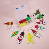 DIY Keychain, Resin Large Hole Beads, Iron Key Clasp Findings and Polyester Cord, Christmas Style, Platinum, 14x10.8x3cm