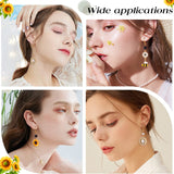 DIY Sunflower and Bee Earring Making Kit, Including Resin & Alloy Enamel Pendants & Links Connectors, Brass Earring Hooks, Natural Obsidian & Glass Pearl Beads, Golden, 112Pcs/box