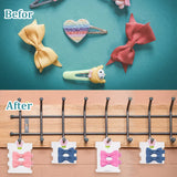 150Pcs 5 Styles Paper Hair Tie Display Cards Sets, Hair Clip Display Cards, Rectangle with Pink Flower Pattern, White, 8.45~17x8.2~9.5x0.06cm, Hole: 8mm, 30pcs/style