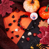 DIY Halloween Skull Gemstone Bracelet Making Kit, Including Natural Lava Rock & Synthetic Turquoise & Black Stone & Synthetic Coral Beads, Alloy & Glass Beads, Beads: 203Pcs/set