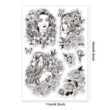 Custom PVC Plastic Clear Stamps, for DIY Scrapbooking, Photo Album Decorative, Cards Making, Woman, 160x110x3mm