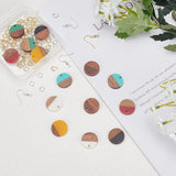 DIY Dangle Earring Making Kits, Including Resin & Walnut Wood Pendants, Brass Earring Hooks, Brass Jump Rings, Leaf, Mixed Color, Pendants: 38x20x3mm, Hole: 2mm, 5 colors, 2pcs/color, 10pcs/box