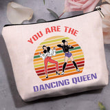 Custom Polycotton Canvas Stroage Bags, Metal Zipper Pouches, Rectangle, Dancer Pattern, 18x25cm