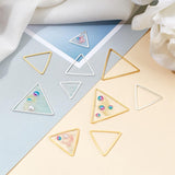 Brass Linking Rings, Golden & Silver Plated, Triangle, Golden & Silver, 120pcs/box