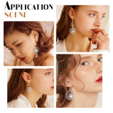 Sun & Star Drop Earring DIY Making Kit, Including Alloy Pendants & Links, Glass Beads, Brass Linking Rings & Pin & Earring Hooks & Jump Rings, Antique Silver, 136pcs/box