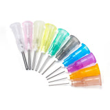 160Pcs 10 Styles Plastic Fluid Precision Blunt Needle Dispense Tips, with Stainless Steel Pin, Mixed Color, 16pcs/style