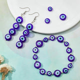 3Strands 3 Style Handmade Evil Eye Lampwork Beads Strands, Flat Round, Blue, 1strand/style