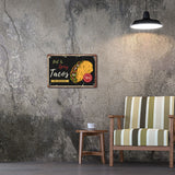 Vintage Metal Iron Tin Sign Poster, Wall Decor for Bars, Restaurants, Cafes Pubs, Vertical Rectangle, Mexican Taco, Food Pattern, 300x200x0.5mm, Hole: 5x5mm