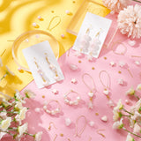 DIY Beaded Earring Making Kit, Inclduing Heart & Star & Imitation Pearl Acrylic Beads, Brass Hoop Earrings Findings & Earring Hooks, Pink, 247Pcs/box