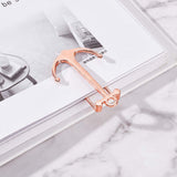 Alloy Bookmark Findings, Anchor Bookmark Clips, Rose Gold, 69.5x36.5x13.5mm, Hole: 3.5mm