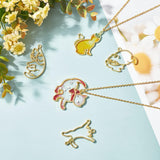 20Pcs 10 Style Alloy Open Back Bezel Big Pendants, for DIY UV Resin, Epoxy Resin, Pressed Flower Jewelry, Cat & Mouse, Golden, 30~53x20~40x2mm, Hole: 1.5~2.5mm, 2pcs/style