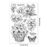 Custom PVC Plastic Clear Stamps, for DIY Scrapbooking, Photo Album Decorative, Cards Making, Magnolia Flower, 160x110x3mm