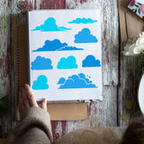 PET Hollow Out Drawing Painting Stencils, for DIY Scrapbook, Photo Album, Cloud, 30x30cm