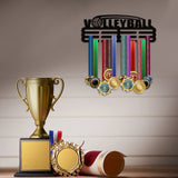 Sports Theme Iron Medal Hanger Holder Display Wall Rack, with Screws, Volleyball Pattern, 150x400mm