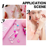 DIY Cute Beaded Stretch Bracelet Making Kit, Including Flower & Star & Bowknot & Heart & Butterfly & Candy Acrylic Beads, Elastic Thread, Pink, 20x34x5.5mm, Hole: 1.8mm, Beads: 150Pcs/bag