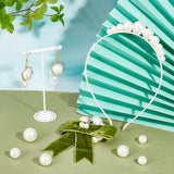 ABS Plastic Imitation Pearl Beads, Round, Creamy White, 7.5~19.8x7.5~17.7mm, Hole: 2.7~6.8mm, 350pcs/box