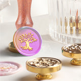 Brass Wax Seal Stamp with Handle, for DIY Scrapbooking, Tree Pattern, 89x30mm