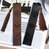 1 set Rosewood & African Blackwood Bookmarks Set, Laser Engraving, Rectangle, Butterfly Pattern, 148x25mm, 2pcs/set