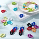 Opaque Acrylic Linking Rings, Quick Link Connectors, for Curb Chains Making, Twist, Mixed Color, 30x21x6mm, Inner Diameter: 16x8mm, 200pcs/set