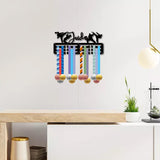 Sports Theme Iron Medal Hanger Holder Display Wall Rack, 3-Line, with Screws, Dance, Sports, 130x290mm, Hole: 5mm