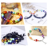 DIY Jewelry Bracelet Making Kits, include  Glass Beads, Cat Eye Beeds, Gemstone Beads, Brass Bead Frames & Beads, Iron Spacer Beads, Elastic Crystal Thread, Golden, 8mm, Hole: 1mm