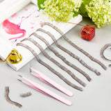Doll Eyelashes Strips, with Stainless Steel Curved Tip Tweezers & Straight Tip Tweezers, for Doll DIY Craft Making, Mixed Color, 195~200x8mm
