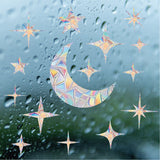 PVC Glass Stickers, Static Cling Window Stickers, with A4 Paper, Rectangle, Moon Pattern, 300x220x0.1mm