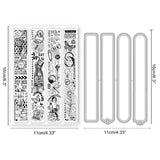 1Pc Custom PVC Clear Stamps, with 1Pc Carbon Steel Cutting Dies Stencils, for DIY Scrapbooking, Photo Album Decorative, Cards Making, Mixed Shapes, Stamps: 160x110x3mm, Cutting Dies: 110x160x0.8mm