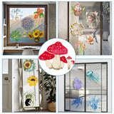 PVC Window Sticker, Flat Round Shape, for Window or Stairway  Home Decoration, Mushroom, 160x0.3mm, 4 styles, 1pc/style, 4pcs/set