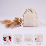 Cotton Packing Pouches Drawstring Bags, Rectangle, Floral White, 9x8cm, 30pcs/set