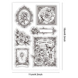 Custom PVC Plastic Clear Stamps, for DIY Scrapbooking, Photo Album Decorative, Cards Making, June Rose, 160x110x3mm