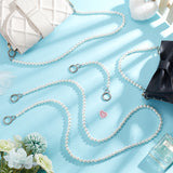 4Pcs 4 Style ABS Pearl Beaded Bag Strap, with Zinc Alloy Spring Gate Rings, for Bag Replacement Accessories, Platinum, 209~1230x10mm, 1pc/style