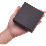 Kraft Paper Cardboard Jewelry Boxes, Ring/Earring Box, Square, Black, 8.5x8.5x3.5cm