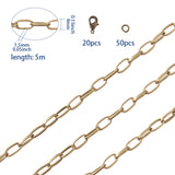 DIY Chain Making Kits, with Unwelded Iron Cable Chains, Zinc Alloy Lobster Claw Clasps and Brass Jump Rings, Antique Bronze, 10x4.8x1.5mm, 5m