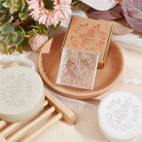 Resin Stamps, for DIY Craft Card Scrapbooking Supplies, Rectangle, Clear, Leaf Pattern, 4.65x4.35x2.3cm