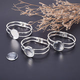 DIY Bangle Making, with Brass Bangle Makings, Bangle Blanks and Transparent Glass Cabochons, Silver, Inner Diameter: 61.5mm