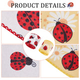 2 Rolls 2 Patterns Insect Theme Polyester Ribbon, for Scene Decoration, Gift Wrapping, Ladybug/Bees Pattern, Red, Ladybug Pattern, 2-1/2 inch(63mm), about 6 yards/roll, 1 roll/pattern