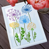 Plastic Drawing Painting Stencils Templates, for Painting on Scrapbook Fabric Tiles Floor Furniture Wood, Rectangle, Dandelion, 29.7x21cm