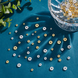 160Pcs 8 Style Brass Spacer Beads, Long-Lasting Plated, Flat Round, Mixed Color, 4~8mm, 20pcs/style