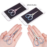 Stainless Steel Scissors, Embroidery Scissors, Sewing Scissors, Mixed Color, 9.4x4.75x0.5cm, 1pc/color, 2pcs/set