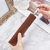 PU Leather Single Pen Holder Case, Pen Protector Pouch, for Office & School Supplies, Rectangle, Coconut Brown, 166x32x5mm